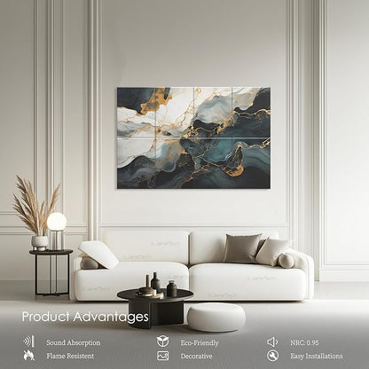 8-Pack Acoustical Wall Panels 48x32 Inches Acoustic Panels Sound Absorbing Decorative Sound Dampening Panels for Studios, Offices, Theaters, Adhesive Included