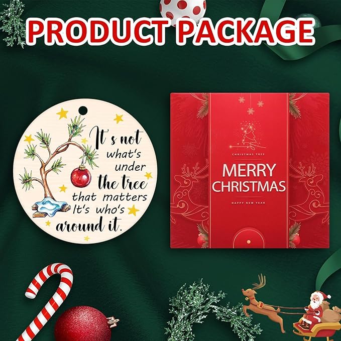 Christmas Tree Ornaments, Funny Christmas Ornaments 2025, Ceramic Christmas Tree Ornaments for Family Friends, Cute Holiday Hanging Decor, Sentimental Xmas Gift Keepsake