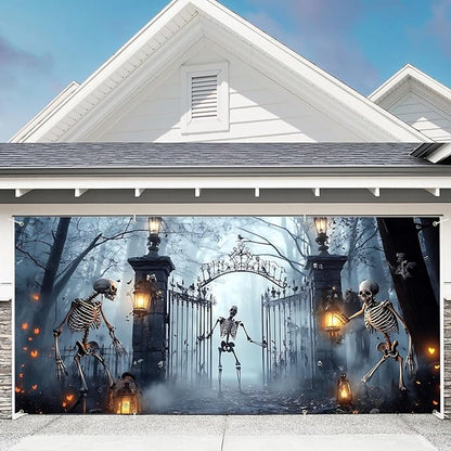 6 x 13 ft Halloween Garage Door Decorations Halloween decorations Witch Door Cover, Hanging Banner, Cauldron Backdrop Mural for Home, Outdoor, Indoor, Spooky Party, Wall, Window (Gates)