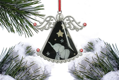 XUTAI Angel Christmas Tree Ornaments Elephant Christmas Ornament Glass Christmas Hanging Angel Glass Pendant for Holiday Decoration Elephant Under The Star