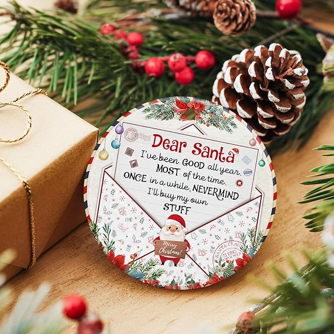 ZAGKOO Funny Christmas Ornaments 2025 - Funny Ornaments for Adults - Hilarious Gag Gifts Christmas for Men Women Coworkers - White Elephant Ornament, Gifts Exchange Idea, Santa Vintage Ornament