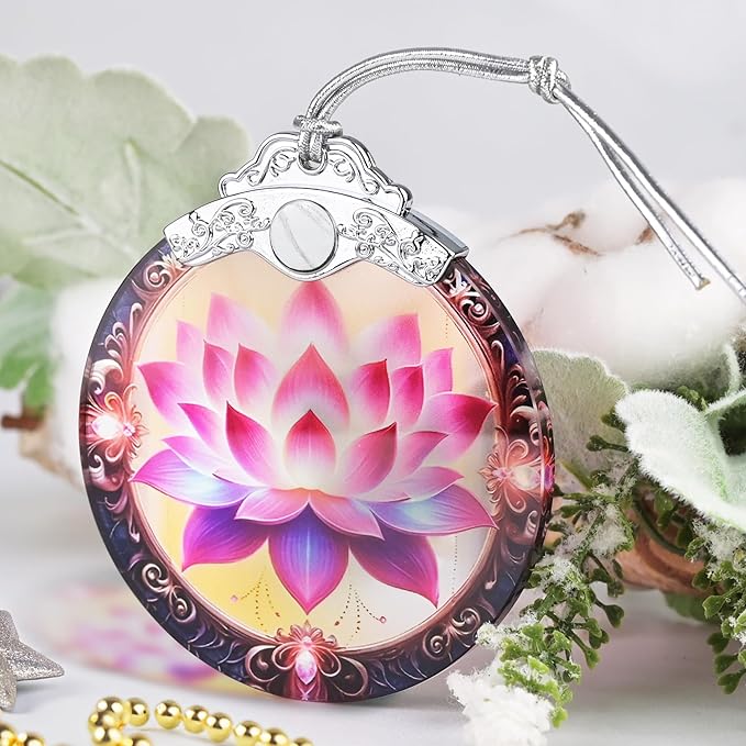 Christmas Ornament, 2025 Ornaments for Christmas Tree, Stained Glass Hanging Ornament, Holiday Ornaments, Unique Gift Idea - Lotus