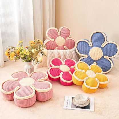 Flower Pillow, Soft Flower Shaped Floor Cushion, Decorative Throw Pillow, Cute Seating Cushion, Plush Pillow for Sofa Couch Bed (17.7 Inch, Pink)