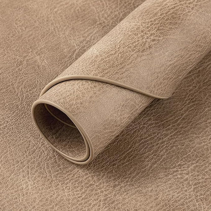 ADRIMER Placemats, Heat Resistant Oval Place Mats Set of 12 Washable 12 x 17 Inch, Waterproof Table Mats Set of 12, Wipeable Faux Leather Placemats for Kitchen, Dining Room, Apricot