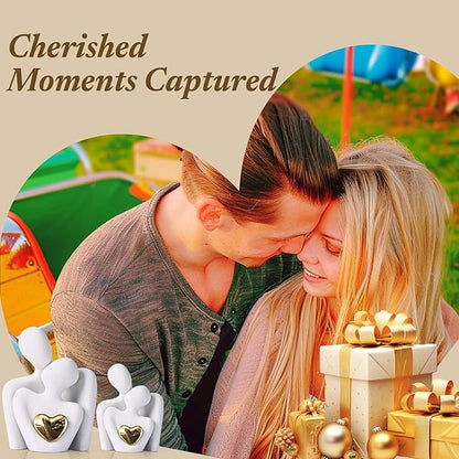 Mini Couple Statue Tv Stand Decor Items for Living Room Home Decor,Bedroom Decor for Couples Sculpture for Anniversary Wedding,Love Gifts for Couples 2025,Knick Knacks for Shelve (White, 3.15in)