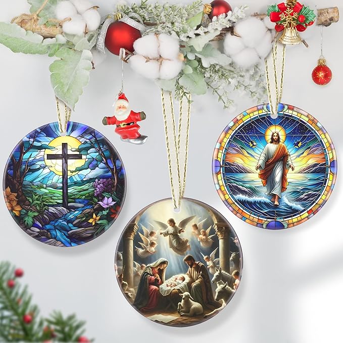 Nativity Christian Ornament - Religious Gift Idea for Christmas Tree Decor