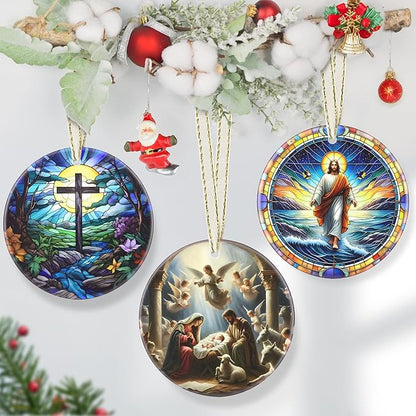 Nativity Christian Ornament - Religious Gift Idea for Christmas Tree Decor