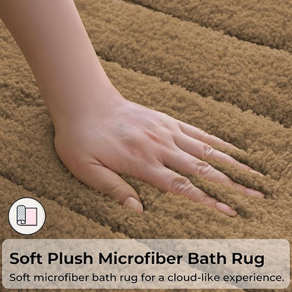 GRANNY SAYS Bathroom Rugs Non Slip, 20" x 32", Bath Rugs for Bathroom Washable, Bath Mats for Floor, Microfiber Bath Mat for Tub, Absorbent Bath Rugs for Shower Room, Champagne