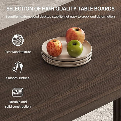 9 Piece Dining Room Table Set for 8 People, Mid Century Modern 66.93 Inch Rectangle Kitchen Dining Table with 8 Fabric Chairs Set, Suitable for KitchenApartment (Dining Table with 8 Chairs)