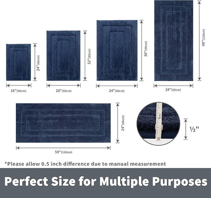 GRANNY SAYS Navy Bathroom Rugs, Bath Mats for Bathroom Non-Slip, Super Soft and Water Absorbent, Microfiber Bath Rugs Washable, Bath Rugs for Floor, Tub and Shower, 16" x 24"