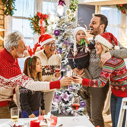 Christmas Ball Ornaments Set, 20ct Large Clear Shatterproof 80mm/3.15inch Purple Christmas Ornaments for Christmas Tree Decorations Hanging Decorative Baubles for Halloween Xmas Holiday Party