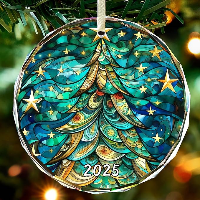 Christmas Tree Ornament 2025,Glass Holiday Decoration,Christmas Ornaments 2025