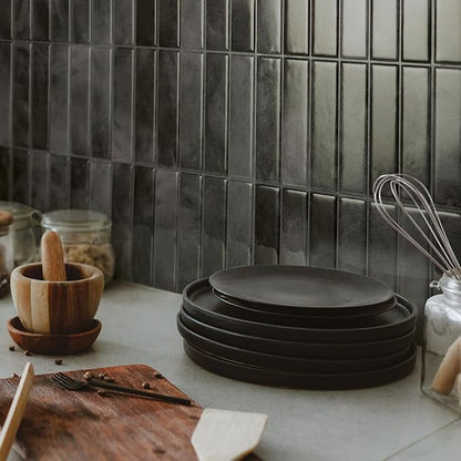 Smart Tiles Peel and Stick Backsplash - 5 Sheets of 11.43''x9'' - 3D Adhesive Peel and Stick Tile Backsplash for Kitchen, Bathroom, Wall Tile, Zaida Black