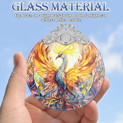 Phoenix Stained Glass Ornament - Christmas Tree Decor, Spreading Wings