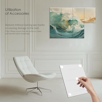 8 Pack Art Acoustic Panels 48x32 Inches Acoustical Wall Panels Decorative Sound Dampening Panels for Studios, Offices, Theaters, Adhesive Included