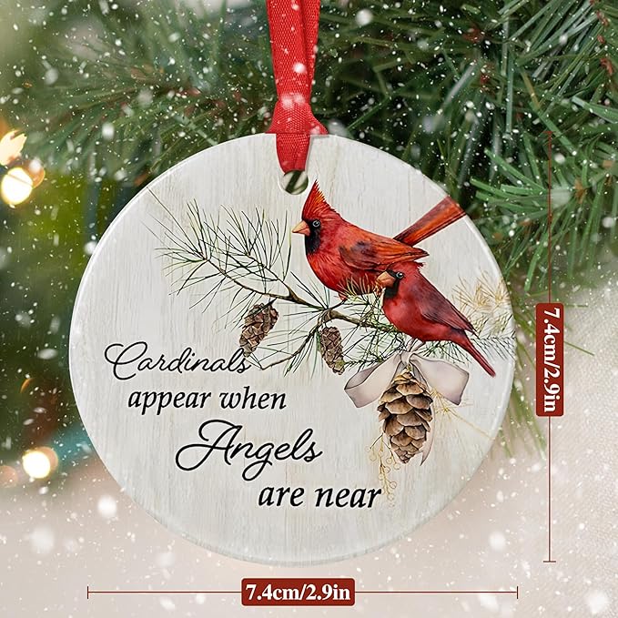 Cardinal Ornament - Cardinal Christmas Ornament - Christmas Memorial Ornament - Remembrance Gifts - Sympathy Gifts for Loss of Loved One