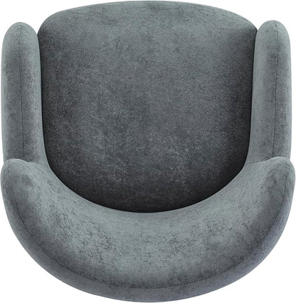 Christopher Knight Home Auden Low Profile Wingback Accent Chair, Fabric Club Chair, Velvet Upholstered Armchair, Curved Backrest Single Sofa, Soft Reading Lounge Chair for Living Room, Dawn Grey