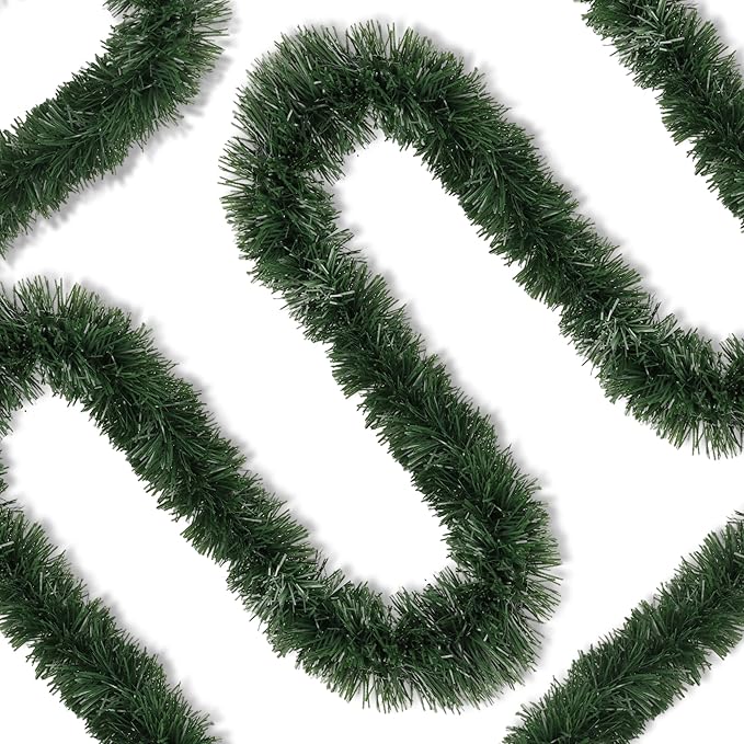 50 Ft Christmas Garland Decor Artificial Greenery Pine Garlands Xmas Decorations for Fireplace Stairs Mantle Home Holiday Party Soft Green Garland Christmas Decoration Indoor Outdoor