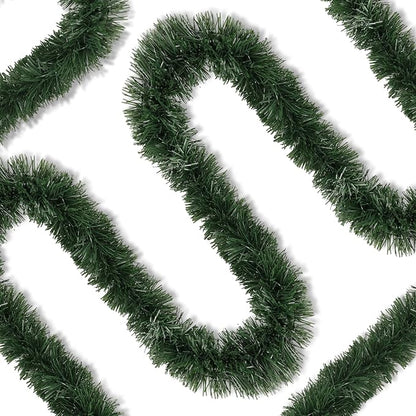 50 Ft Christmas Garland Decor Artificial Greenery Pine Garlands Xmas Decorations for Fireplace Stairs Mantle Home Holiday Party Soft Green Garland Christmas Decoration Indoor Outdoor