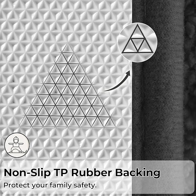 GRANNY SAYS Large Bathroom Rugs Non Slip Washable, 24" x 48", Water Absorbent Bath Mats for Bathroom, Thick Soft Shaggy Bath Rug, Microfiber Shower Room Floor Mat Decor, Charcoal Gray