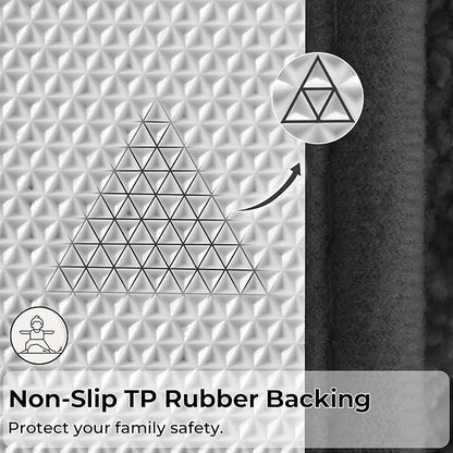 GRANNY SAYS Large Bathroom Rugs Non Slip Washable, 24" x 48", Water Absorbent Bath Mats for Bathroom, Thick Soft Shaggy Bath Rug, Microfiber Shower Room Floor Mat Decor, Charcoal Gray
