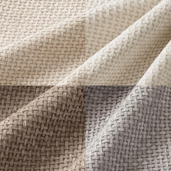 MIULEE Pack of 4 Christmas Throw Pillow Covers 16x16 Inch Neutral Beige/Brown Soft Decorative Chenille Pillow Covers Farmhouse Accent Cushion Covers for Boho Home Decor Bedroom Living Room