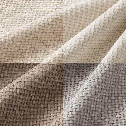 MIULEE Pack of 4 Christmas Throw Pillow Covers 16x16 Inch Neutral Beige/Brown Soft Decorative Chenille Pillow Covers Farmhouse Accent Cushion Covers for Boho Home Decor Bedroom Living Room