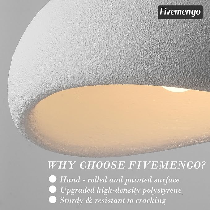 27.6in Large Wabi Sabi Pendant Lights Kitchen Island Lighting Fixture Ceiling Mount White Modern Japanese Lamp Japandi Chandelier for Dining Living Room Bedroom Restaurant Hanging Lamp