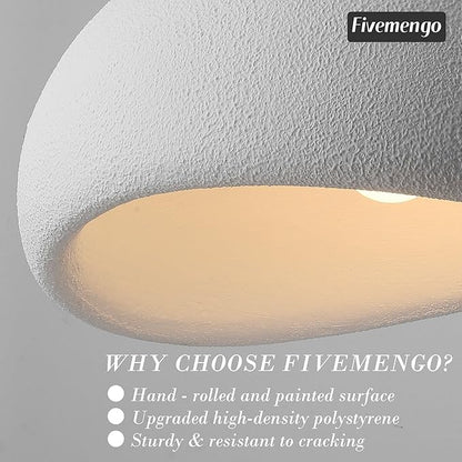 27.6in Large Wabi Sabi Pendant Lights Kitchen Island Lighting Fixture Ceiling Mount White Modern Japanese Lamp Japandi Chandelier for Dining Living Room Bedroom Restaurant Hanging Lamp