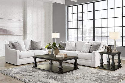 Signature Design by Ashley Maitelynn Contemporary Sofa with Accent Pillows, Reversible Cushions and Sloped Arms, Light Gray