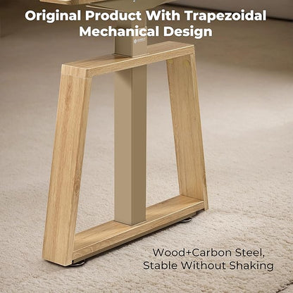 EUREKA ERGONOMIC Standing Desk, 63inch Executive Computer Desk Adjustable Height Stand up Table Modern Trapezoidal Leg,Touch Screen,Oak