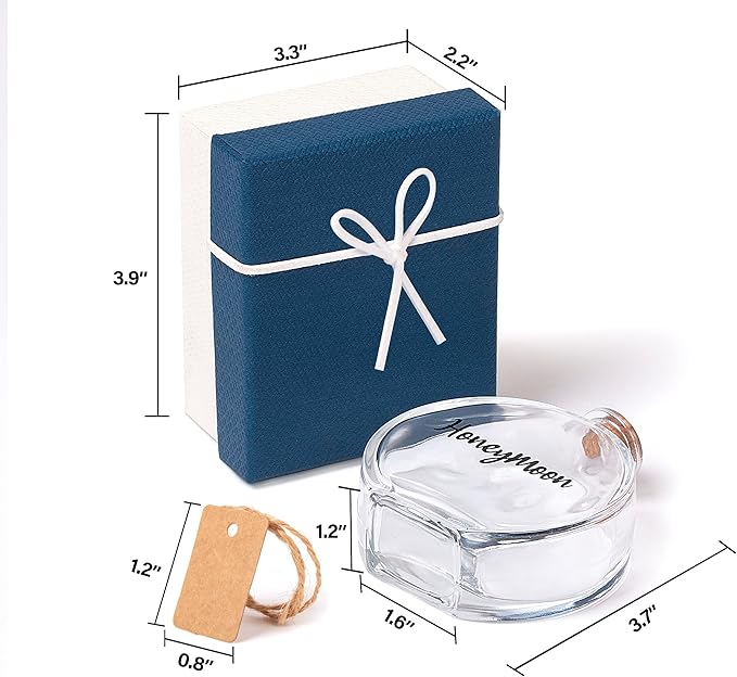 Honeymoon Sand Keepsake Jar，Bridal Shower, Wedding, Engagement, Honeymoon, Travel Gift for Couples, Newlywed, Fiance(Gift Box Includes) - 100ml Round Shape Glass