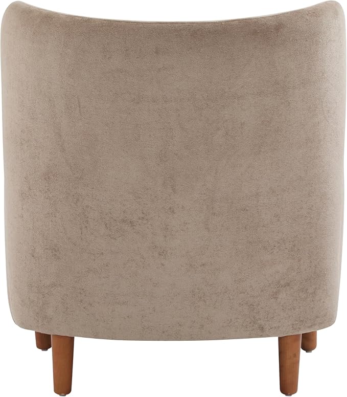 Christopher Knight Home Dolly Mid-Century Modern Velvet Upholstered Wingback Club Chair, Living Room Lounge Chair for Relaxation, Reading Armchair, Solid Wood Living Room Accent Chair, Camel+Brown