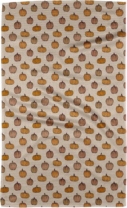 GEOMETRY Fall Kitchen Towels Quick Dry Microfiber Dish Towels Premium Pumpkin Patch 18x30