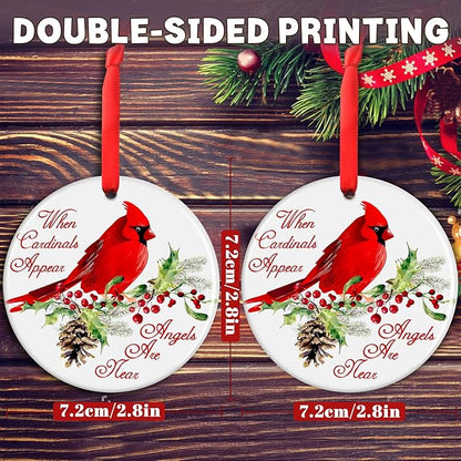 Red Cardinal Christmas Ornaments - Memorial Gifts for Loved One, Sympathy Gifts