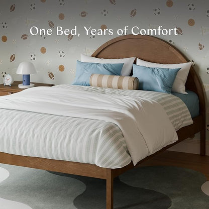Babyletto Bondi Full Size Bed Frame - GREENGUARD Gold Certified - Full Size Platform Frame with Arched Headboard - Universal Mattress Fit - No Box Spring Needed - Durable Bedroom Furniture - Walnut
