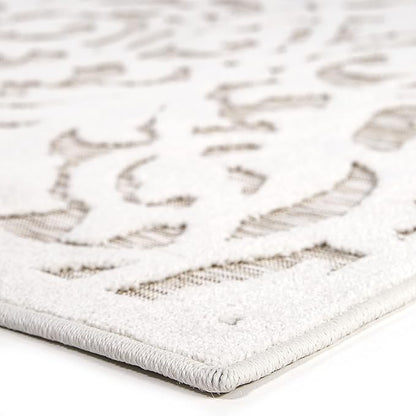 My Texas House Lady Bird Area Rug 3.11x5.5 Indoor Outdoor, Natural Driftwood