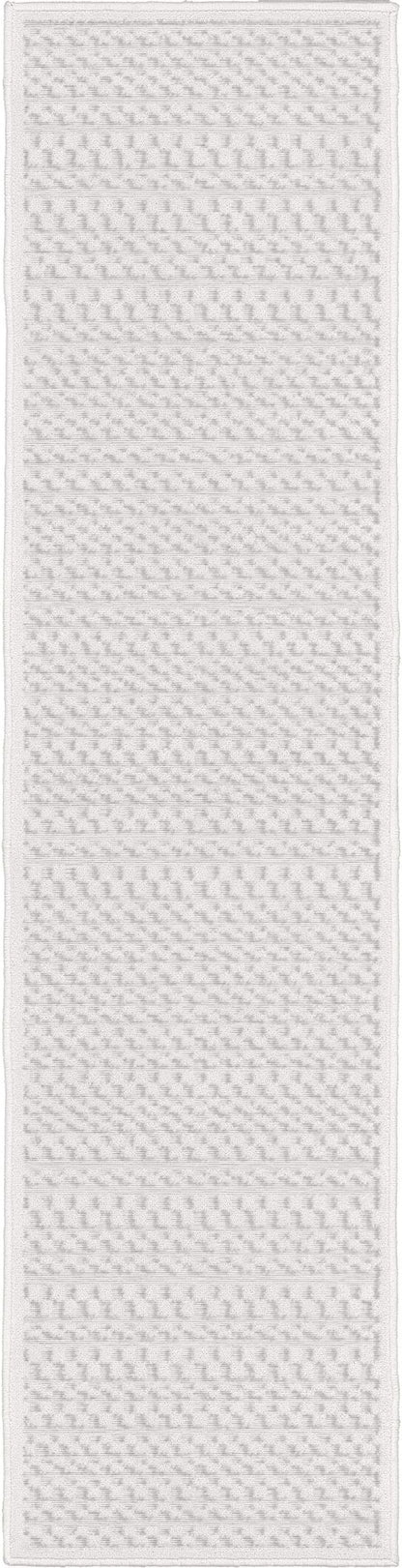 My Texas House Quail Hallow Rug 1.11x7.6 Runner High-Low Geometric Indoor Outdoor, Natural