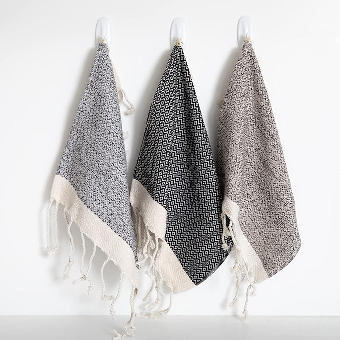 Smyrna Turkish Cotton Dish Towels Pack of 6, 100% Natural Cotton, 12x12 Inches, Machine Washable, Ultra Soft, Absorbent, Prewashed and Quick Dry Turkish Dish Towels, Dusty Rose