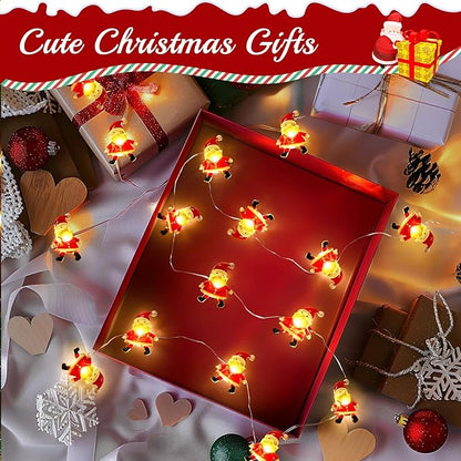 Christmas Decorations Indoor Lights, 10FT 30 LED Christmas Santa Claus Fairy String Lights Battery Operated for Xmas Tree Party Festive Holiday Christmas Gifts Cute Room Decor