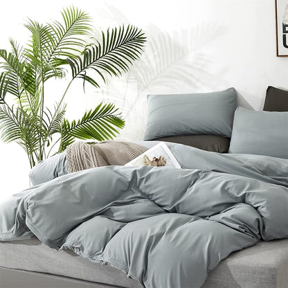 CLOTHKNOW Light Blue Queen Comforter Set 3Pcs Blue Bedding Comforter Sets Soft Women Grils Queen Comforter with 2 x Pillow Cases