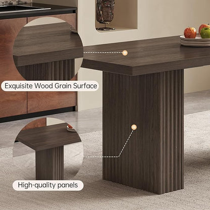 5-Piece Dining Table Set with 4 Chairs, 66.93" Rectangle Kitchen Table & Chairs Set for 4, Dining Room Table Perfect for Large Space, Easy Clean