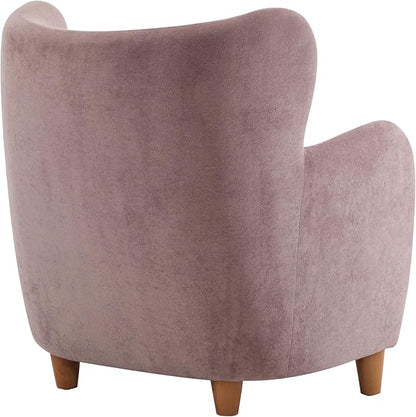 Christopher Knight Home Auden Wingback Accent Chair, Fabric Club Chair, Velvet Upholstered Armchair,Curved Backrest Single Sofa,Soft Cushion Seating, Reading Lounge Chair for Living Room, Dusty Orchid