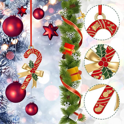 Candy Cane Christmas Ornaments 2025 for Holiday Party Decor, Metal Ornament for Home, Xmas Gift Cute Tree Decorations