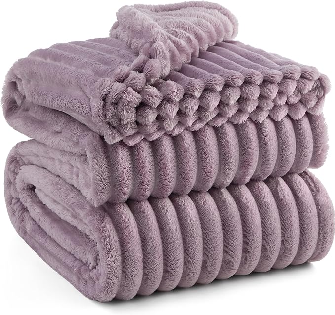 Bedsure GentleSoft Light Purple Fleece Blanket for - Cozy Soft Blankets for Women, Cute Small Throws for Girls, 90x90 Inches