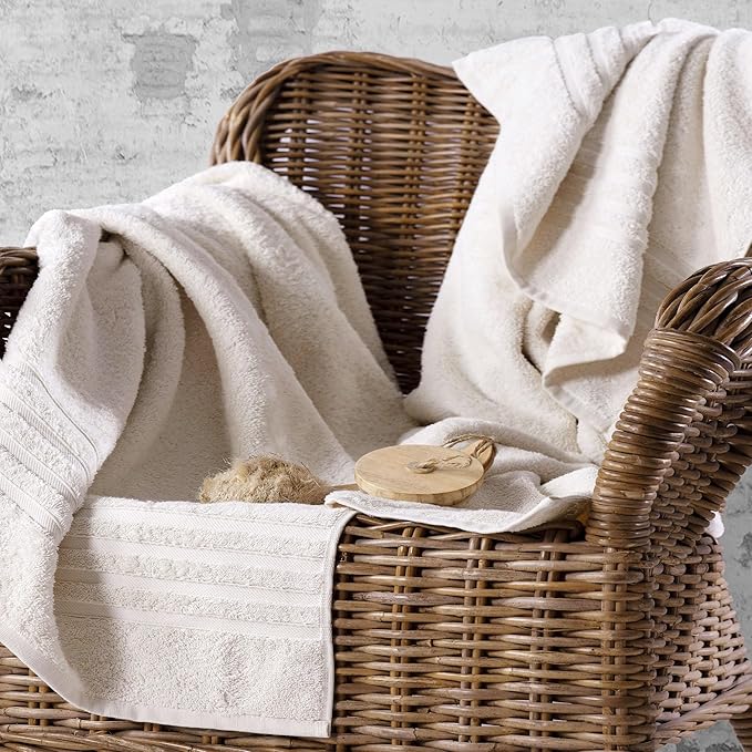 Hawmam Linen Jumbo Large Bath Sheets Towels 2 Pack Soft and Absorbent, Premium Quality 100% Cotton Towels Sea Salt