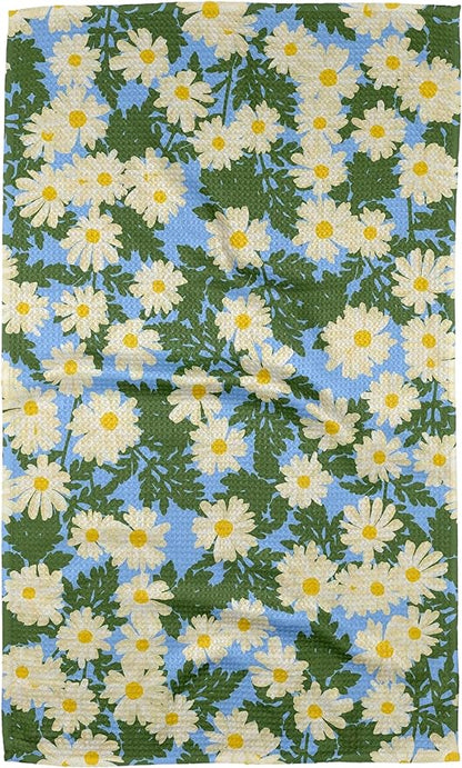 GEOMETRY Kitchen Towels Quick Dry Microfiber Premium Towel Daisy Delight 1 Pack