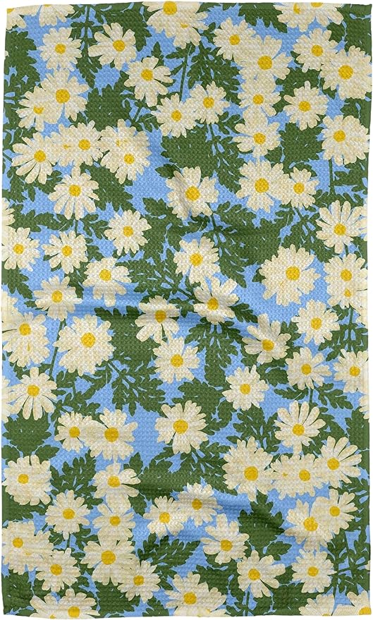 GEOMETRY Kitchen Towels Quick Dry Microfiber Premium Towel Daisy Delight 1 Pack