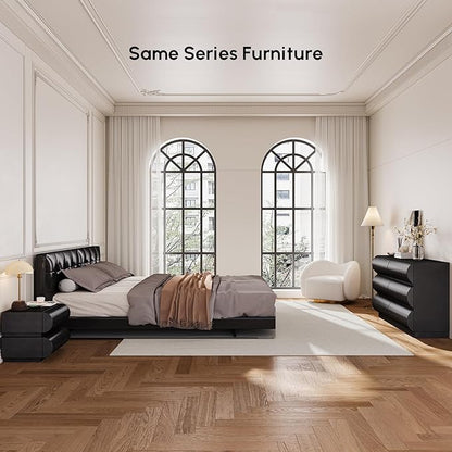 homary Black 6 Drawer Dresser Chest with Storage Cabinet Modern Chest of Drawers Storage Organizer Dresser for Bedroom Hallway Living Room (Black)