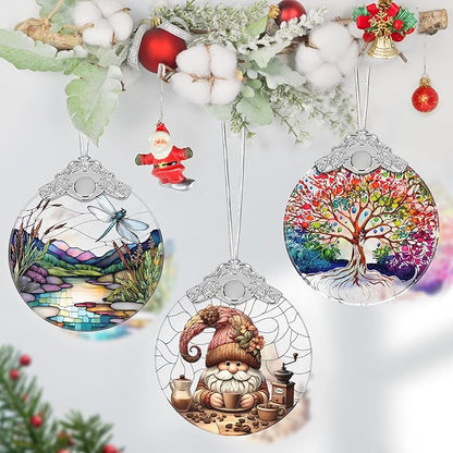 Gnome Stained Glass Ornament, Christmas Tree Decorations, Holiday Presents, Gift Exchange Ideas